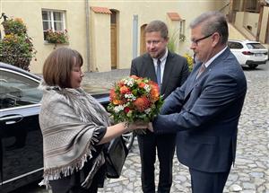 Slavnostního předání mince městu Litoměřice se zúčastnila také první dáma Ivana Zemanová