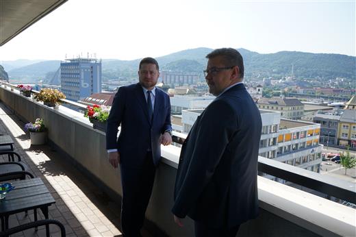 Guvernér ČNB Aleš Michl s hejtmanem Ústeckého kraje Janem Schillerem