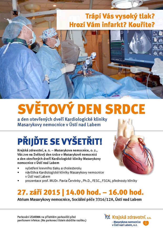 Masarykova nemocnice Ústí nad Labem vás zve na Světový den srdce