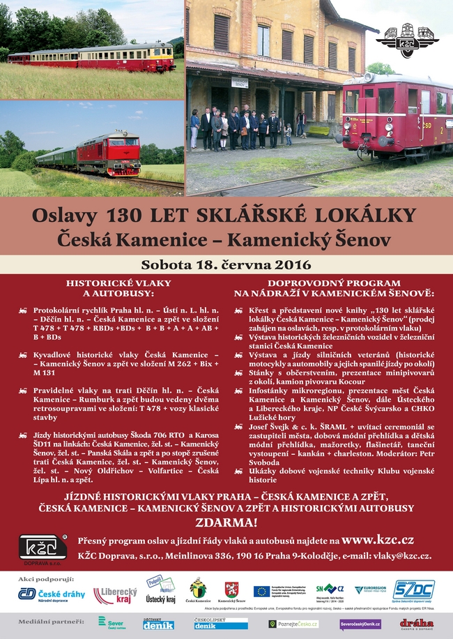 Oslavy 130 let sklářské lokálky Česká Kamenice - Kamenický Šenov