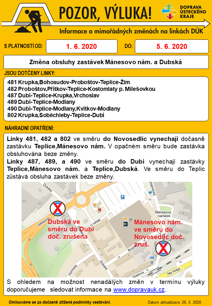 Informace o výluce