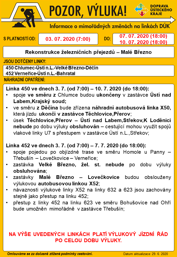 Informace o výluce