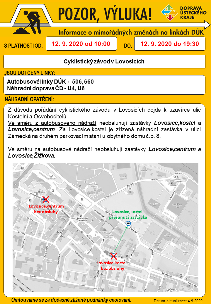 Informace o výluce