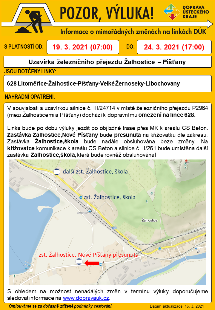 Informace o výluce