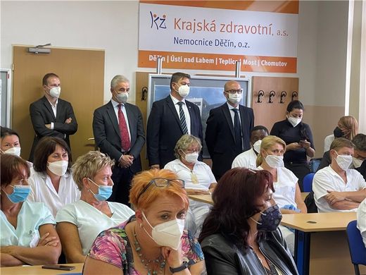 Babiš v Nemocnici Děčín