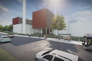 Parkovací dům bude umístěný mezi stávající pavilony F a O