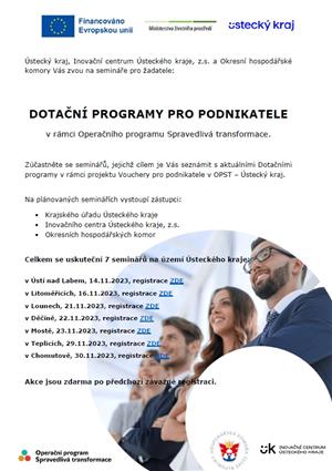 Semináře seznámí podnikatele s aktuálními dotačními programy