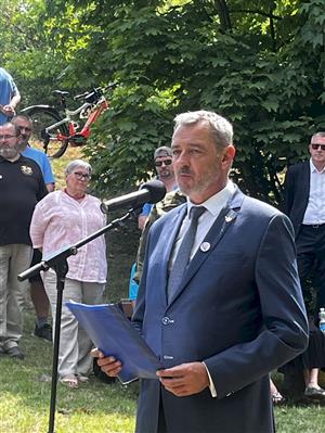 Radní pro kulturu a památkovou péči Vlastimil Skála při úvodním proslovu