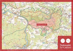 Mapa uzavřené oblasti v NP České Švýcarsko
