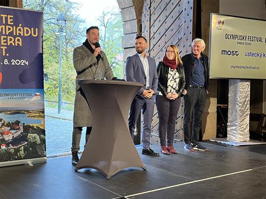 Vladimír Polívka, Marek Hrvol, Jindra Zalabáková a Libor Varhaník představují, na co se veřejnost může během Olympijského festivalu těšit